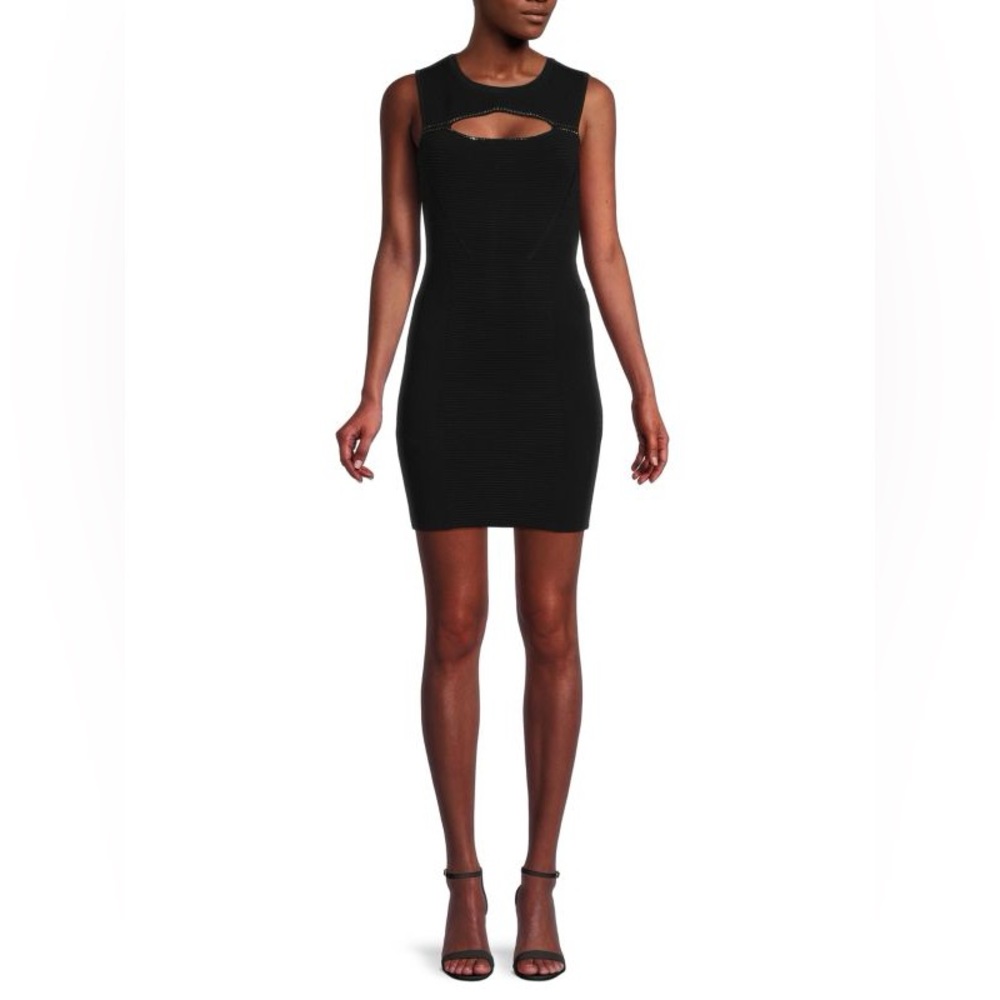 Herve Leger Ottoman Bodycon Mini Dress in Black Size S